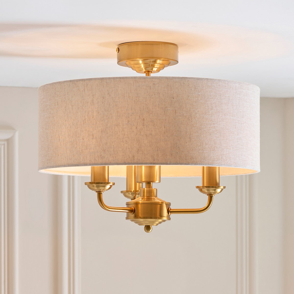 Vintage Brass & Natural Linen