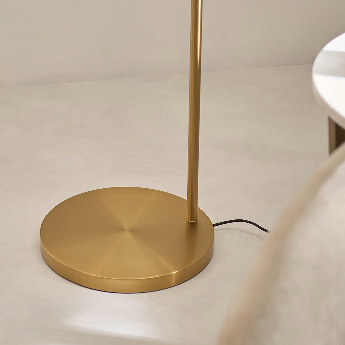 Carson Large Floor Lamp with Natural Fabric Lamp Shade