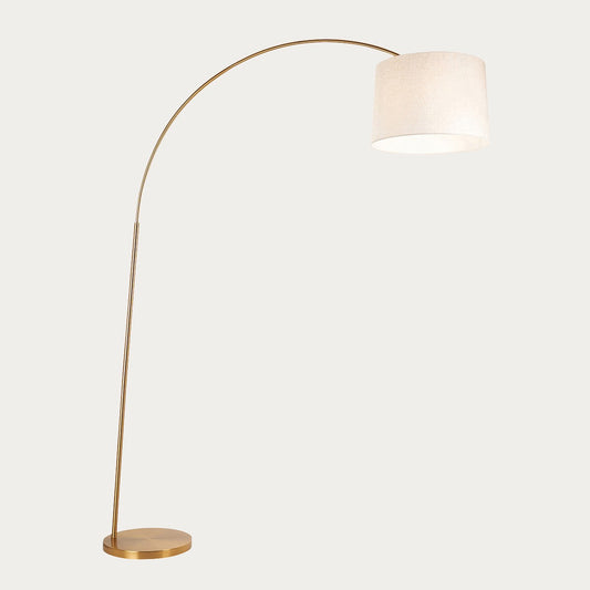 Carson Large Floor Lamp with Natural Fabric Lamp Shade