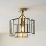 Antara Flush Mount Ceiling Light with Antique Brass and Clear Glass