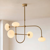 Oldwick 5 Light Mid Century Style Pendant Light with Opal Glass