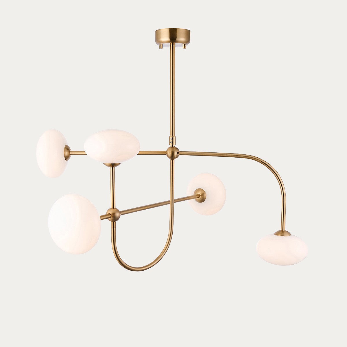 Oldwick 5 Light Mid Century Style Pendant Light with Opal Glass