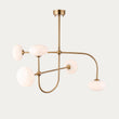Oldwick 5 Light Mid Century Style Pendant Light with Opal Glass