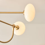 Oldwick 4 Light Semi Flush Mount Ceiling Light in Brushed Brass with Opal Glass