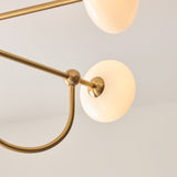 Oldwick 4 Light Semi Flush Mount Ceiling Light in Brushed Brass with Opal Glass