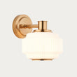 Elvora Mid Century Wall Light with Brushed Brass and Opal Ribbed Glass