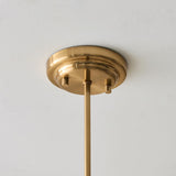 Elvora Opal Ribbed Glass Large Pendant Light in Brushed Brass