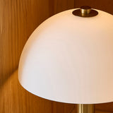 Bramford Rechargeable Table Lamp with Vintage Brass and Opal Finish