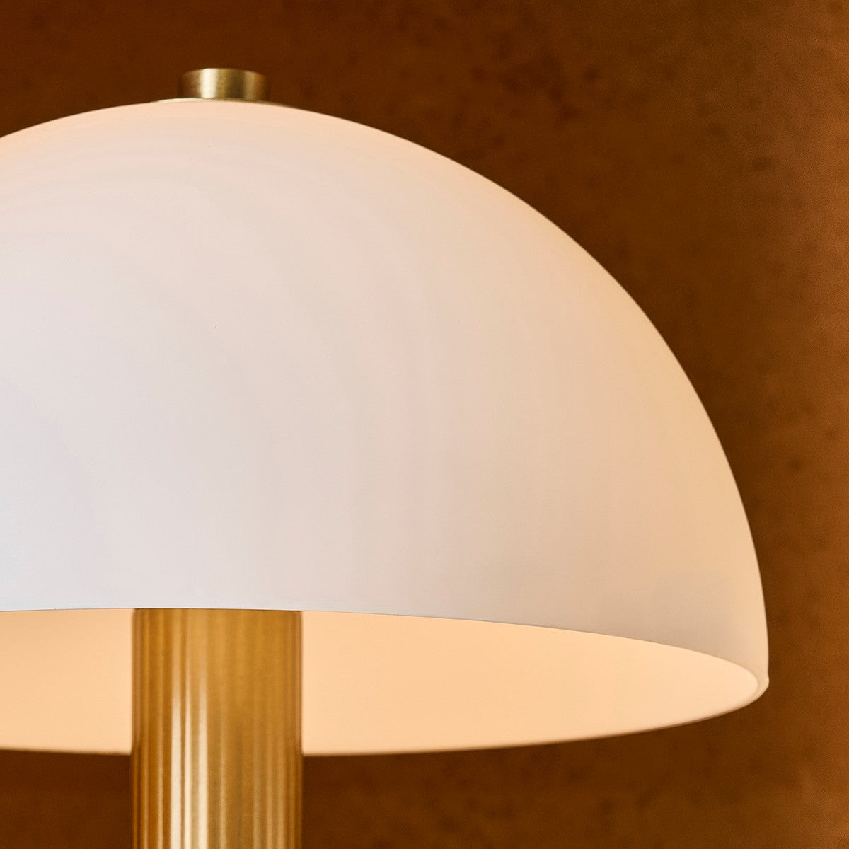 Bramford Rechargeable Table Lamp with Vintage Brass and Opal Finish