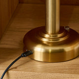 Bramford Rechargeable Table Lamp with Vintage Brass and Opal Finish