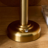 Bramford Rechargeable Table Lamp with Vintage Brass and Opal Finish
