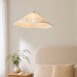 Ivetta Large Scalloped Shade Vintage Pendant Light in Brushed Brass
