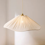 Ivetta Large Scalloped Shade Vintage Pendant Light in Brushed Brass