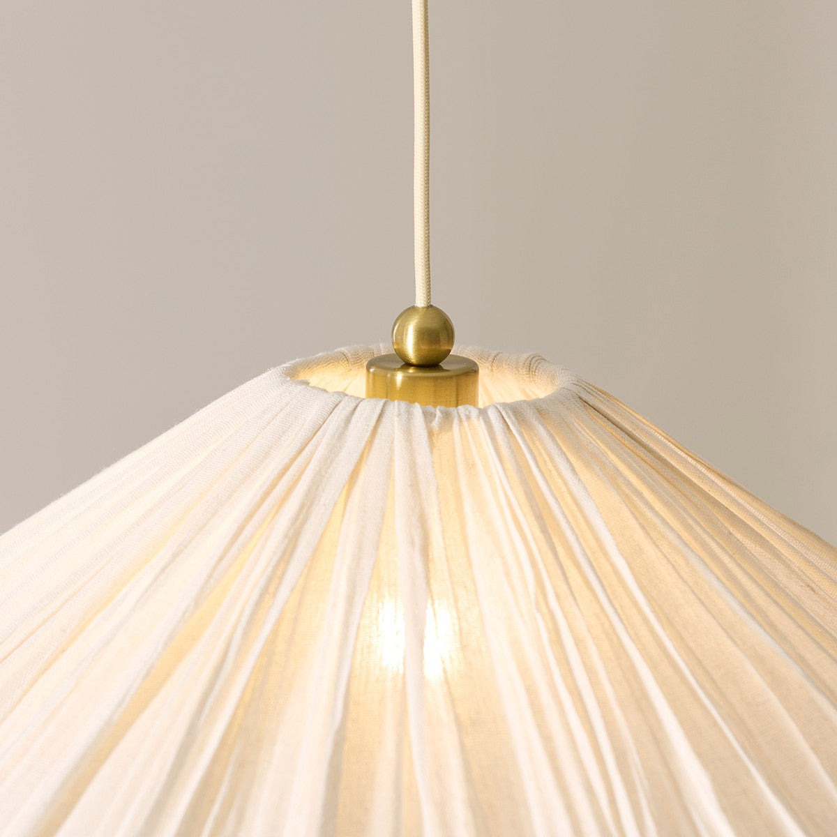 Ivetta Large Scalloped Shade Vintage Pendant Light in Brushed Brass
