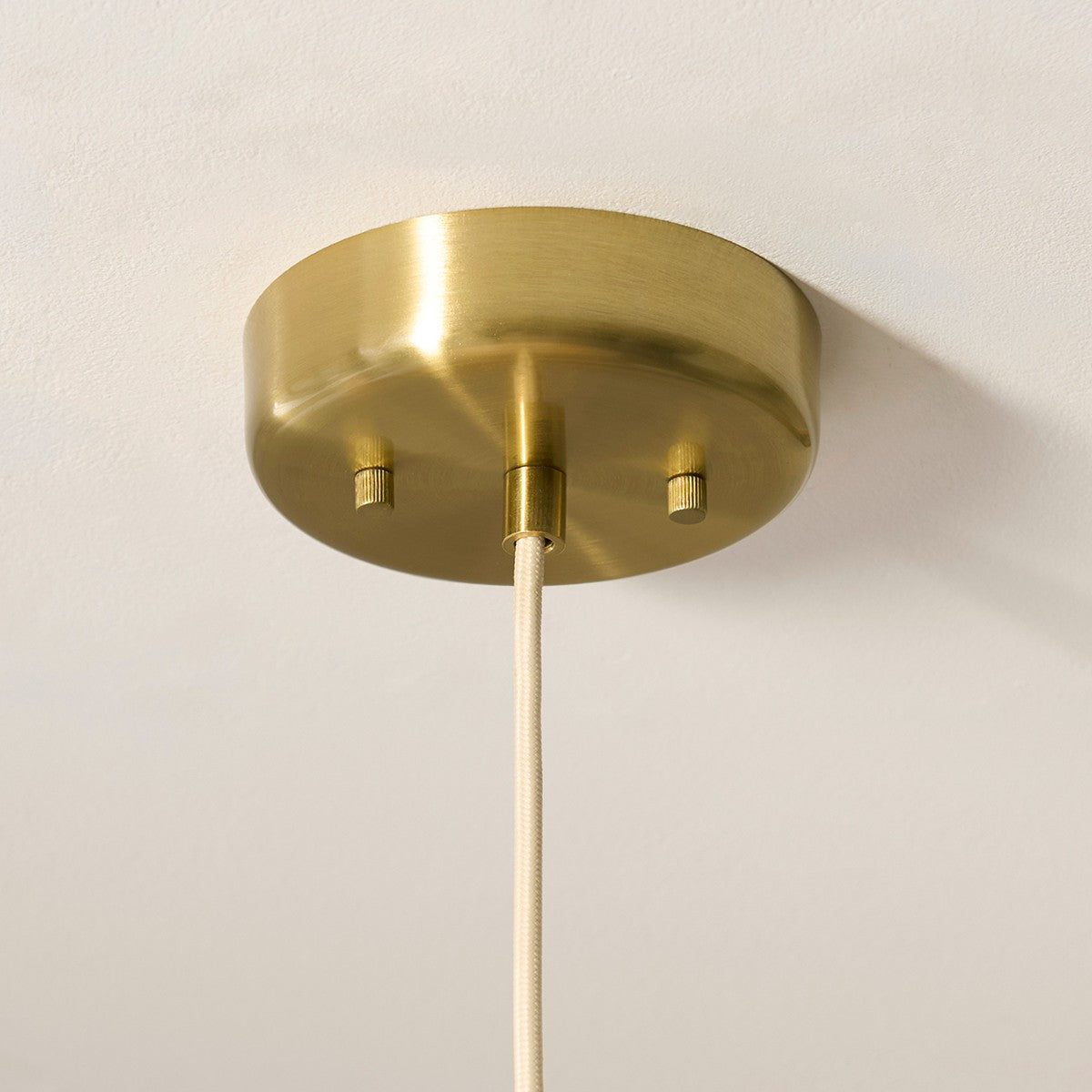 Ivetta Large Scalloped Shade Vintage Pendant Light in Brushed Brass