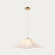 Ivetta Large Scalloped Shade Vintage Pendant Light in Brushed Brass