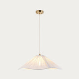Ivetta Large Scalloped Shade Vintage Pendant Light in Brushed Brass