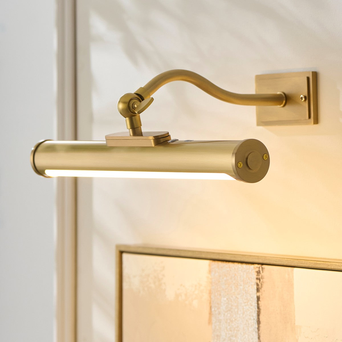 Maren Rechargeable Picture Light in Warm Brass