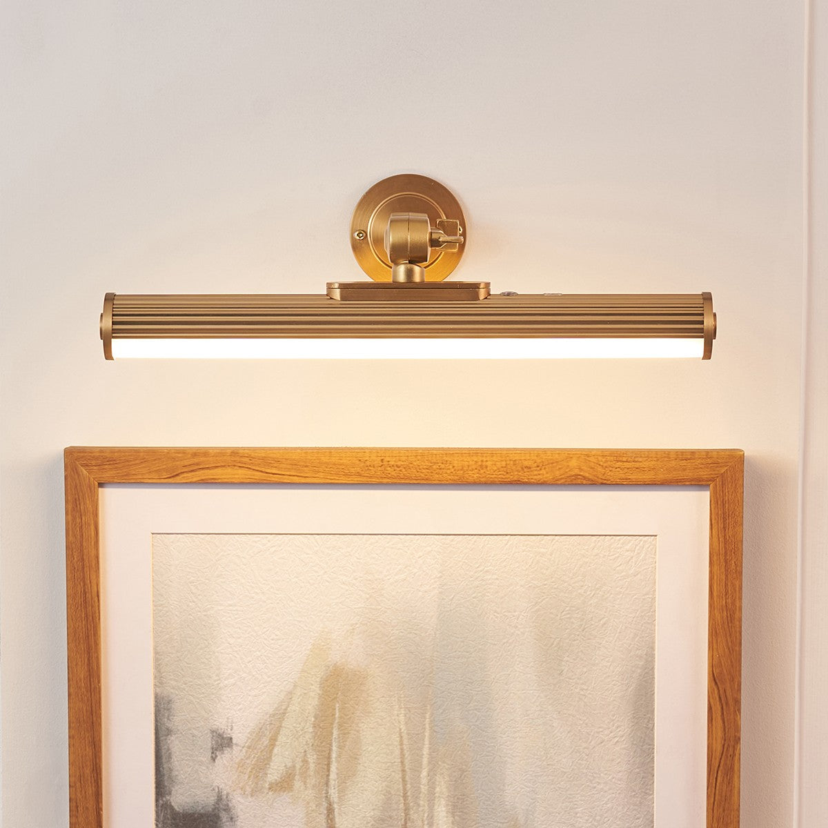 Cerali Rechargeable Picture Light with Warm Brass Finish