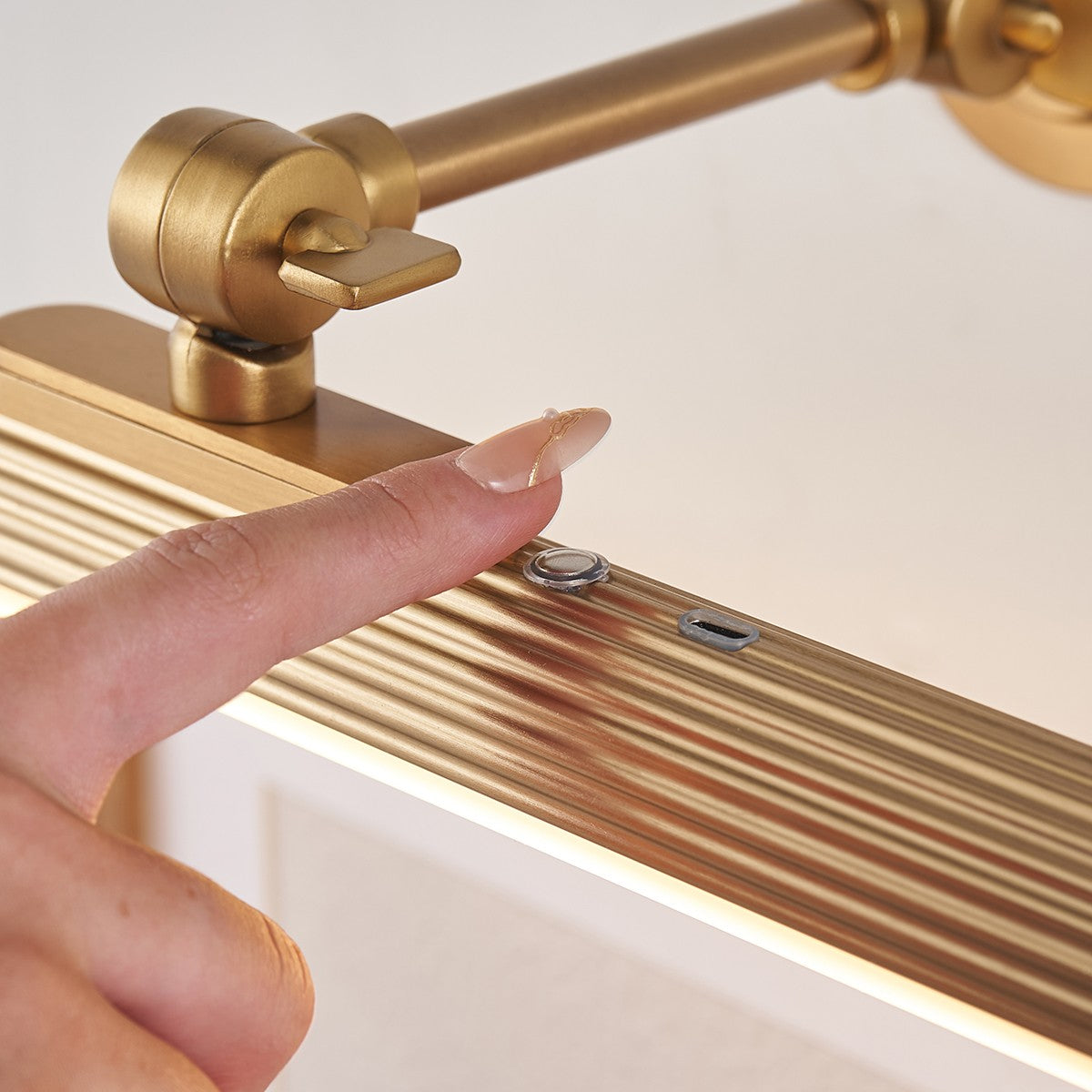 Cerali Rechargeable Picture Light with Warm Brass Finish