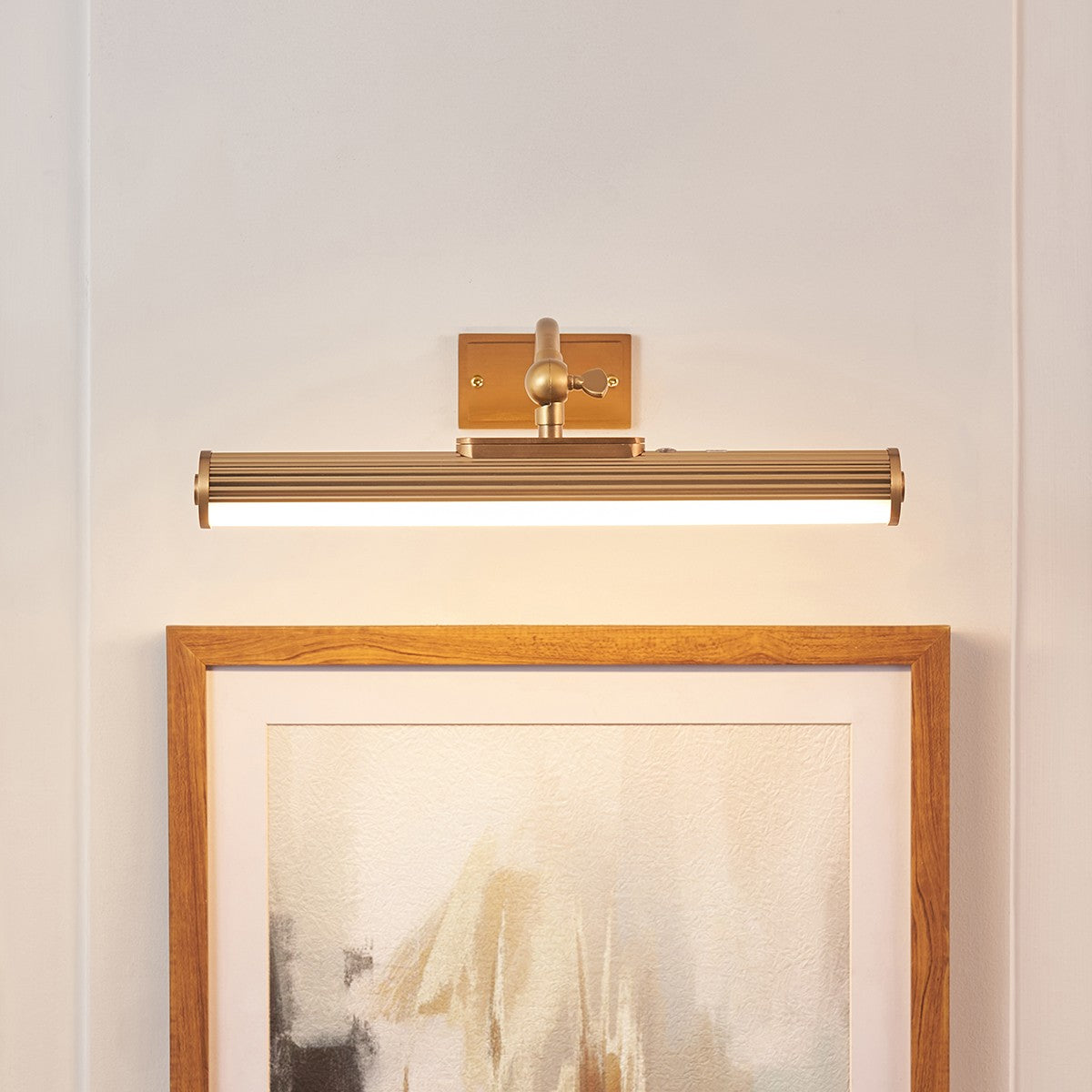Kindra Battery Powered Picture Light in Warm Brass Finish