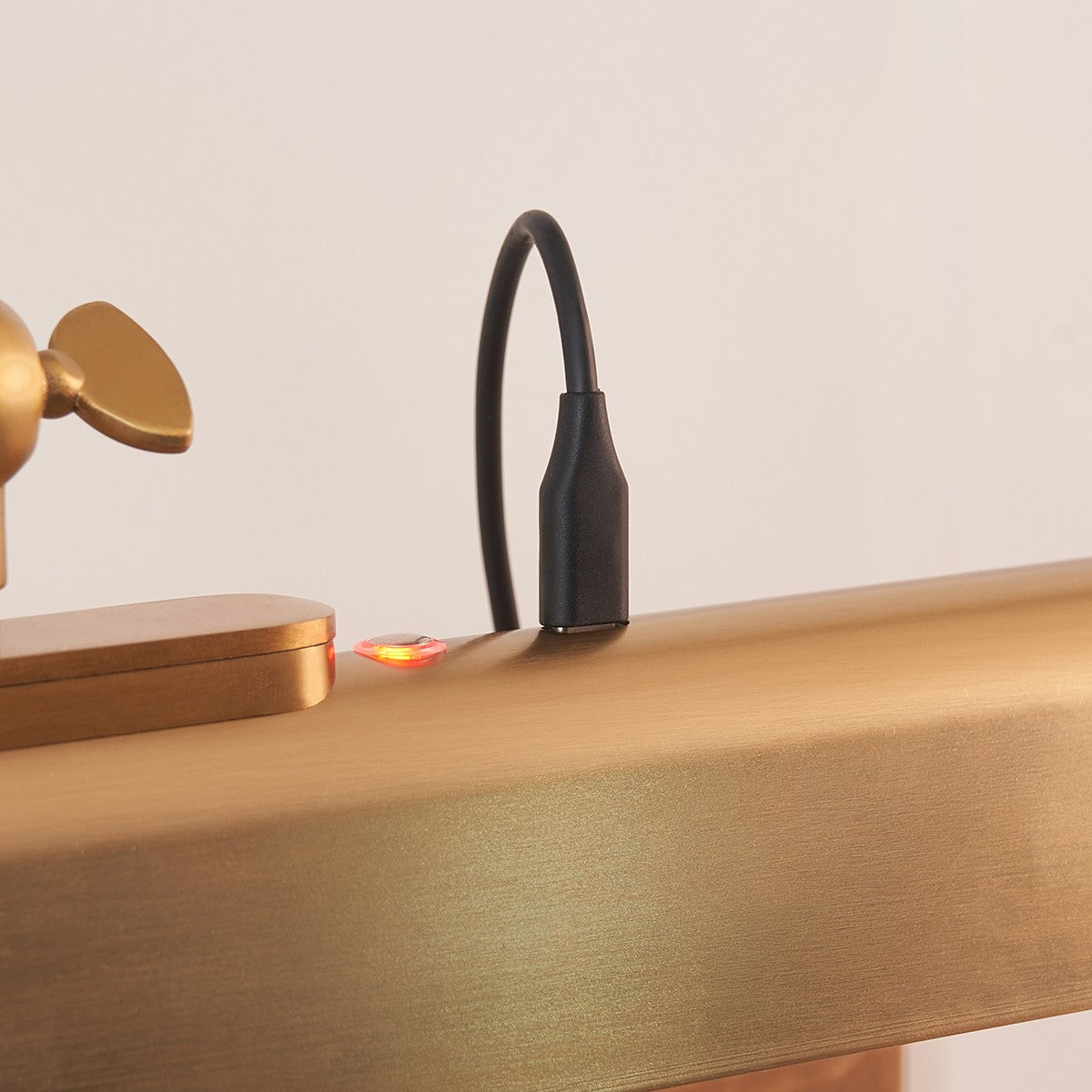 Loras Wall Picture Light with Battery Operation in Warm Brass