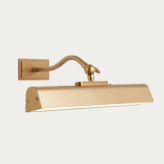 Loras Wall Picture Light with Battery Operation in Warm Brass
