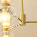 Rosetto 6 Light Semi Flush Mount Ceiling Light in Warm Brass with Frosted Glass