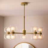 Rosetto 10 Light Contemporary Ceiling Light with Clear Glass