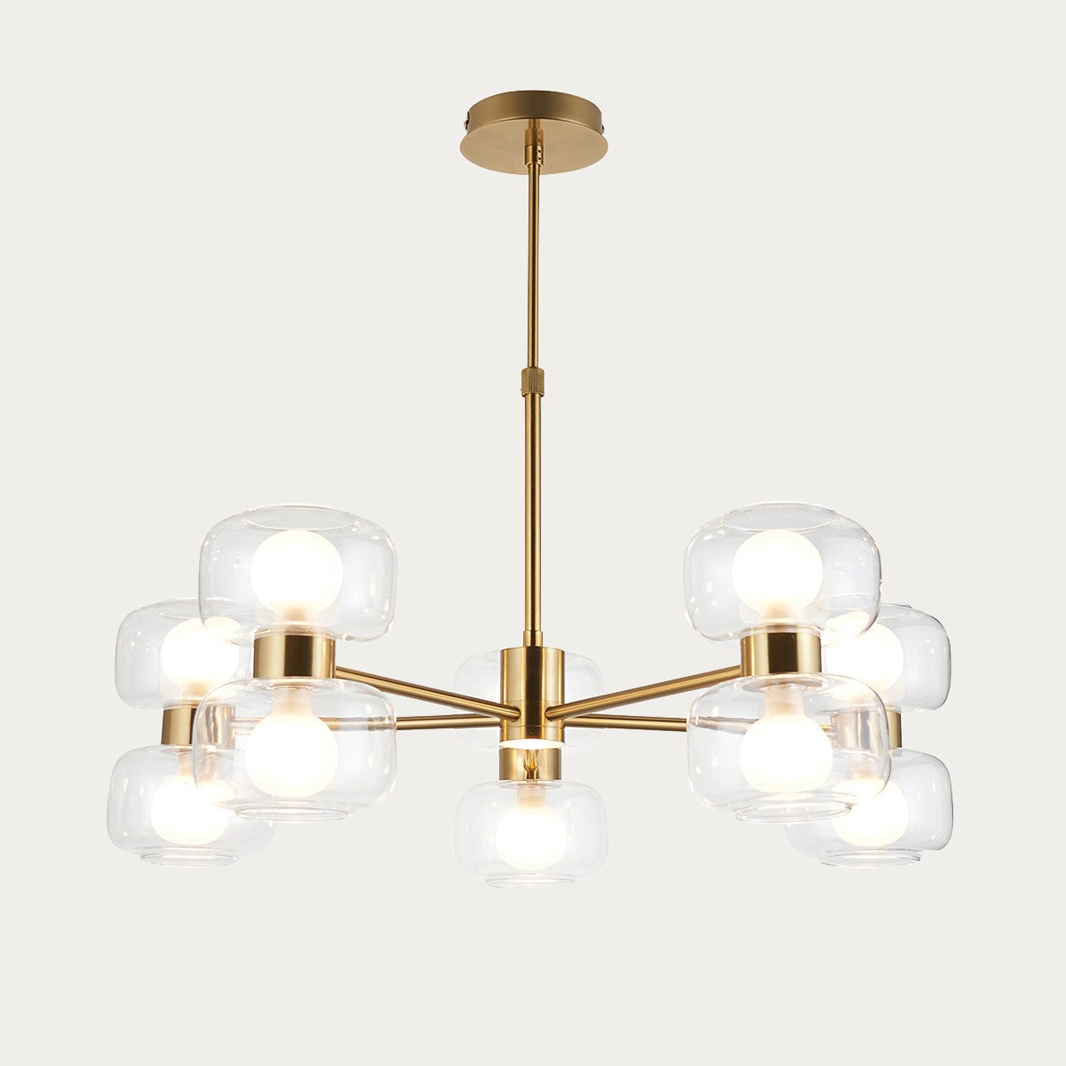 Rosetto 10 Light Contemporary Ceiling Light with Clear Glass