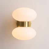 Rosetto Double Wall Light in Warm Brass and Opal Glass