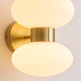 Rosetto Double Wall Light in Warm Brass and Opal Glass