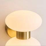 Rosetto Double Wall Light in Warm Brass and Opal Glass