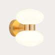 Rosetto Double Wall Light in Warm Brass and Opal Glass