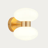 Rosetto Double Wall Light in Warm Brass and Opal Glass