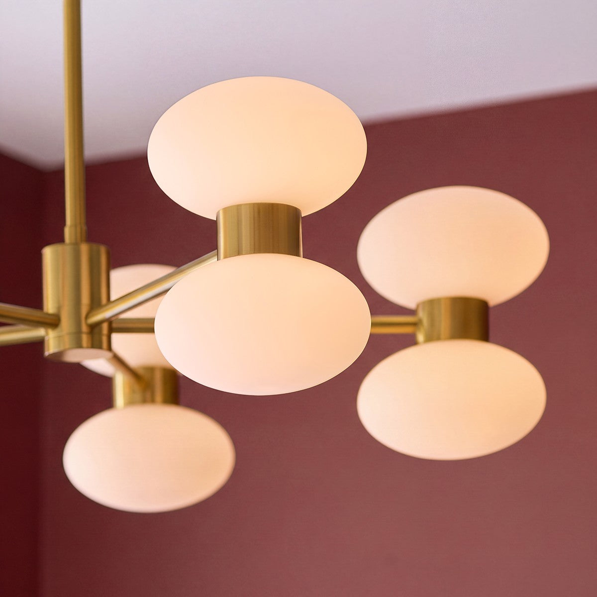 Rosetto 10 Light Contemporary Ceiling Light with Opal Glass