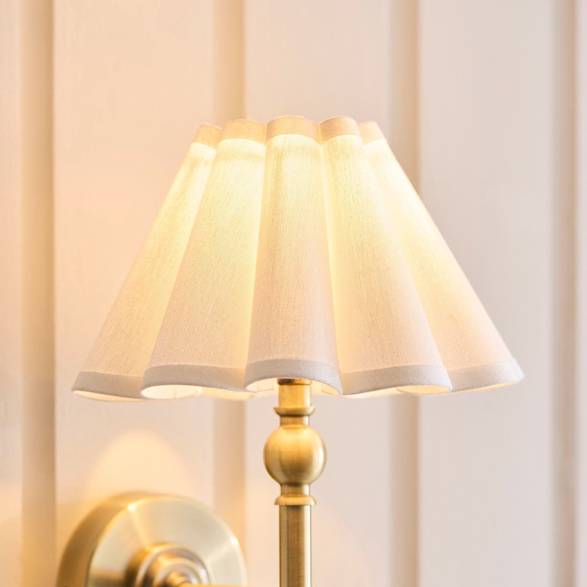 Antique Brass Plate & Vintage White Cotton