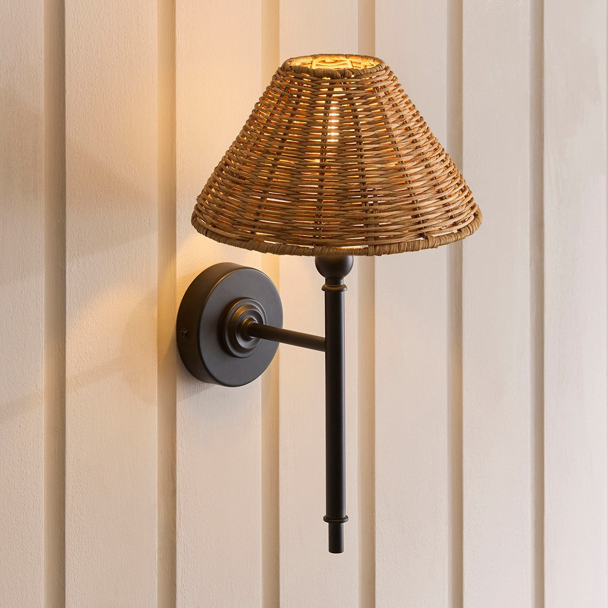 Matt Black & Dark Rattan