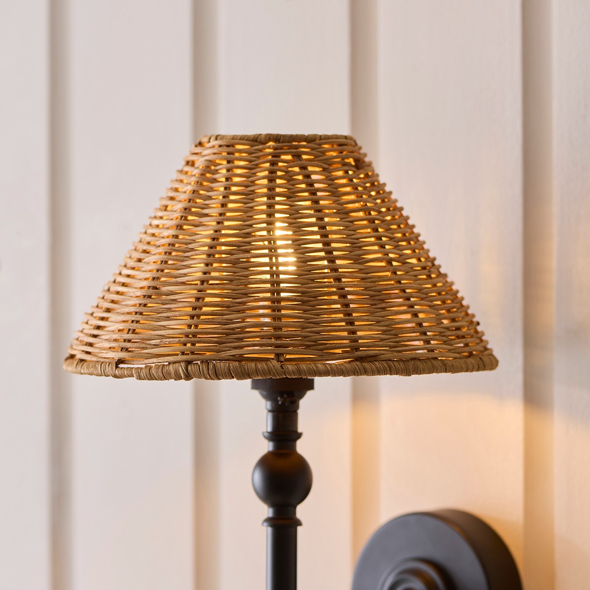 Matt Black & Dark Rattan