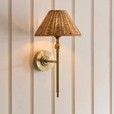 Antique Brass Plate & Dark Rattan