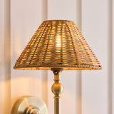 Antique Brass Plate & Dark Rattan