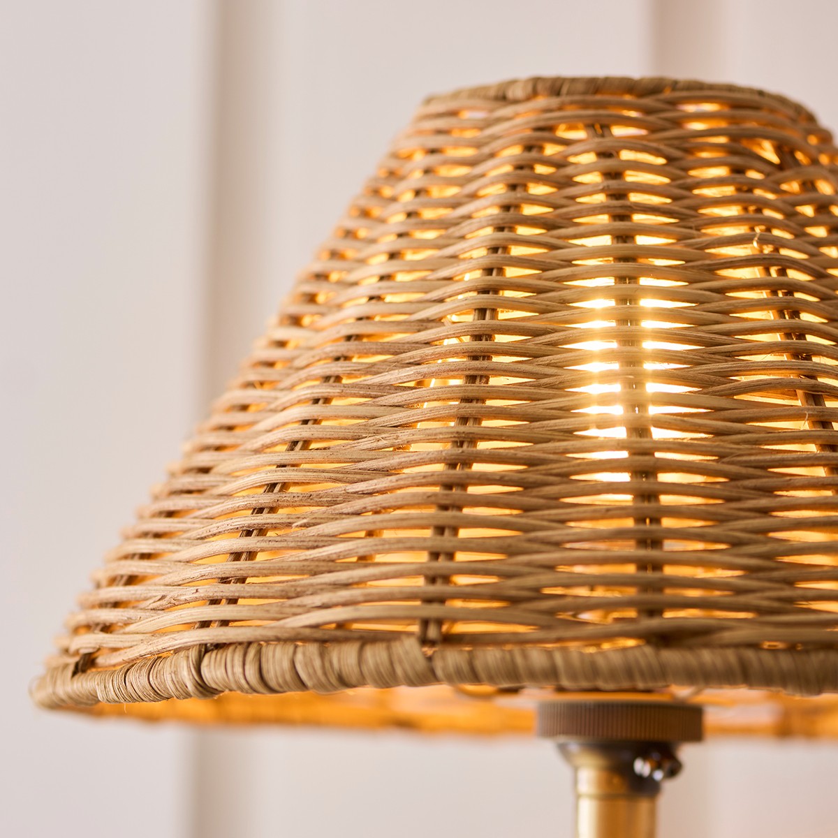 Antique Brass Plate & Dark Rattan