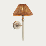 Antique Brass Plate & Dark Rattan