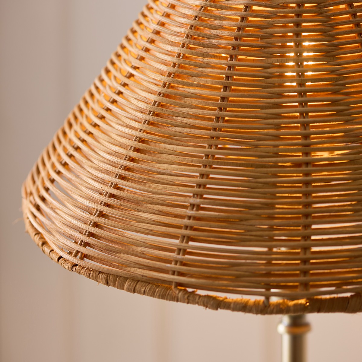 Antique Brass Plate & Dark Rattan