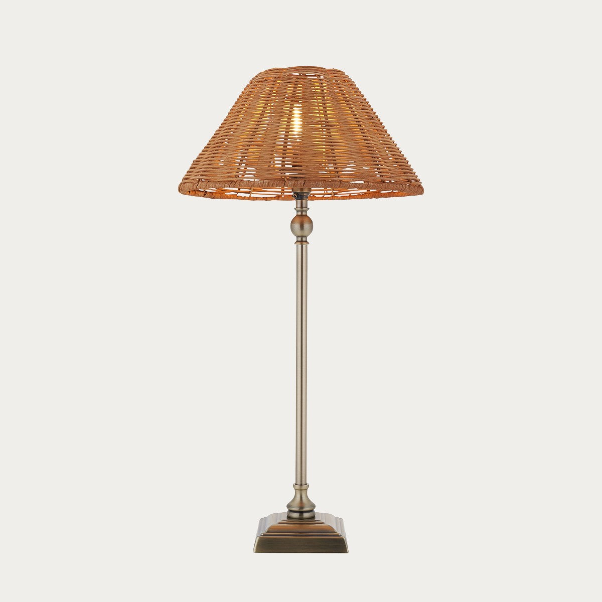 Antique Brass Plate & Dark Rattan