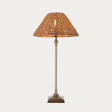 Antique Brass Plate & Dark Rattan