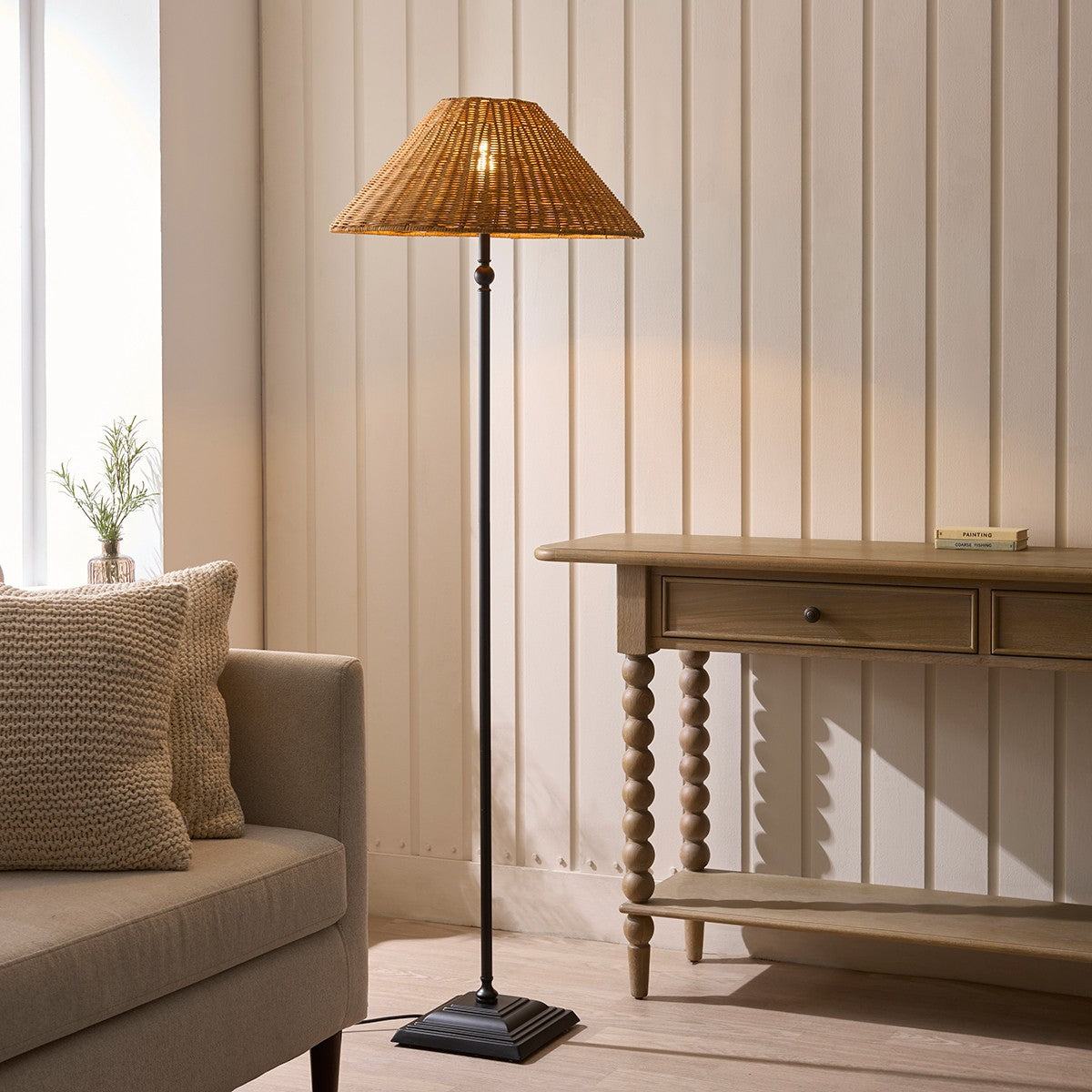 Matt Black & Dark Rattan