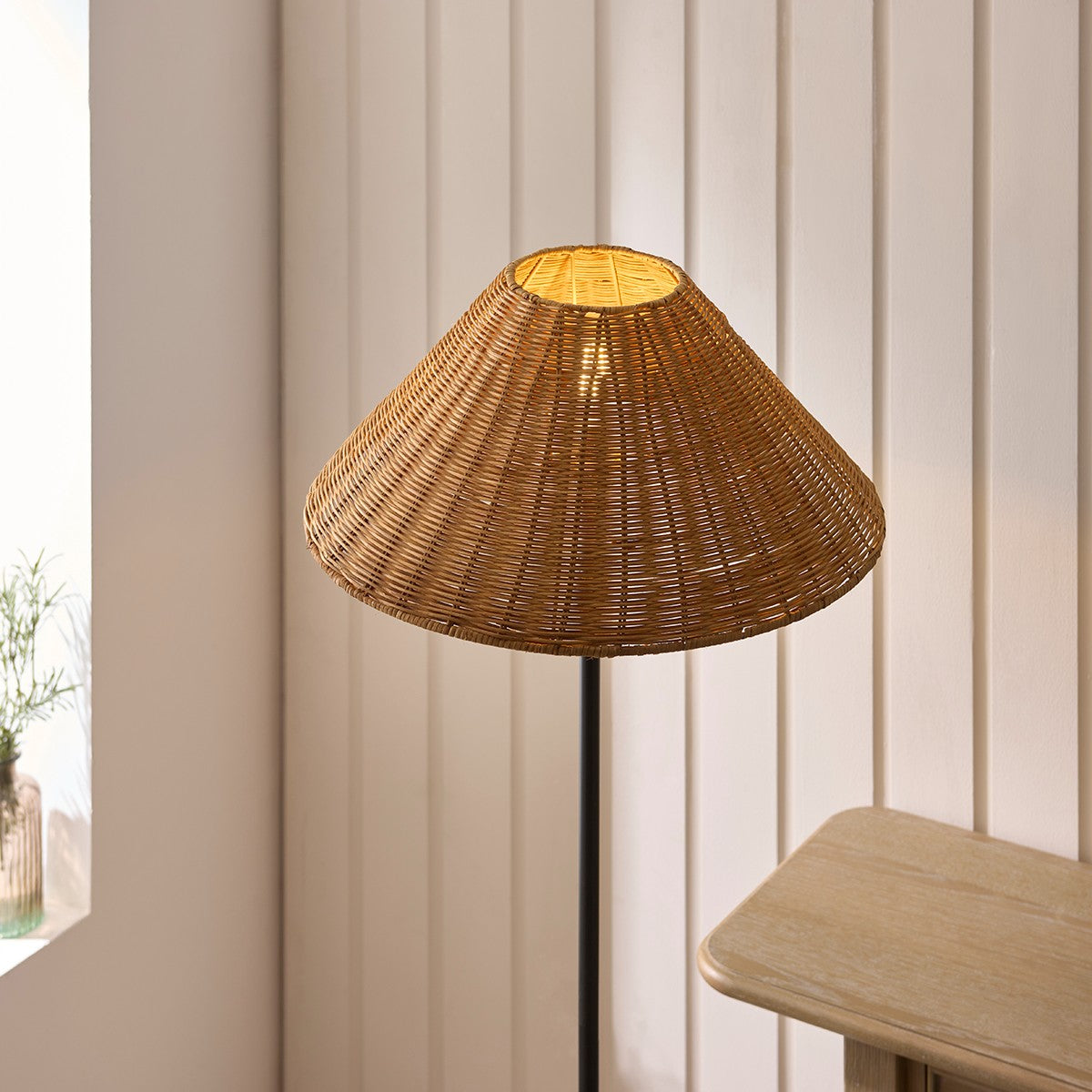 Matt Black & Dark Rattan