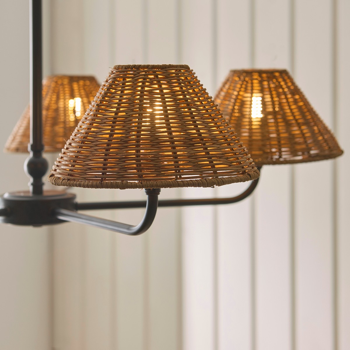 Matt Black & Dark Rattan