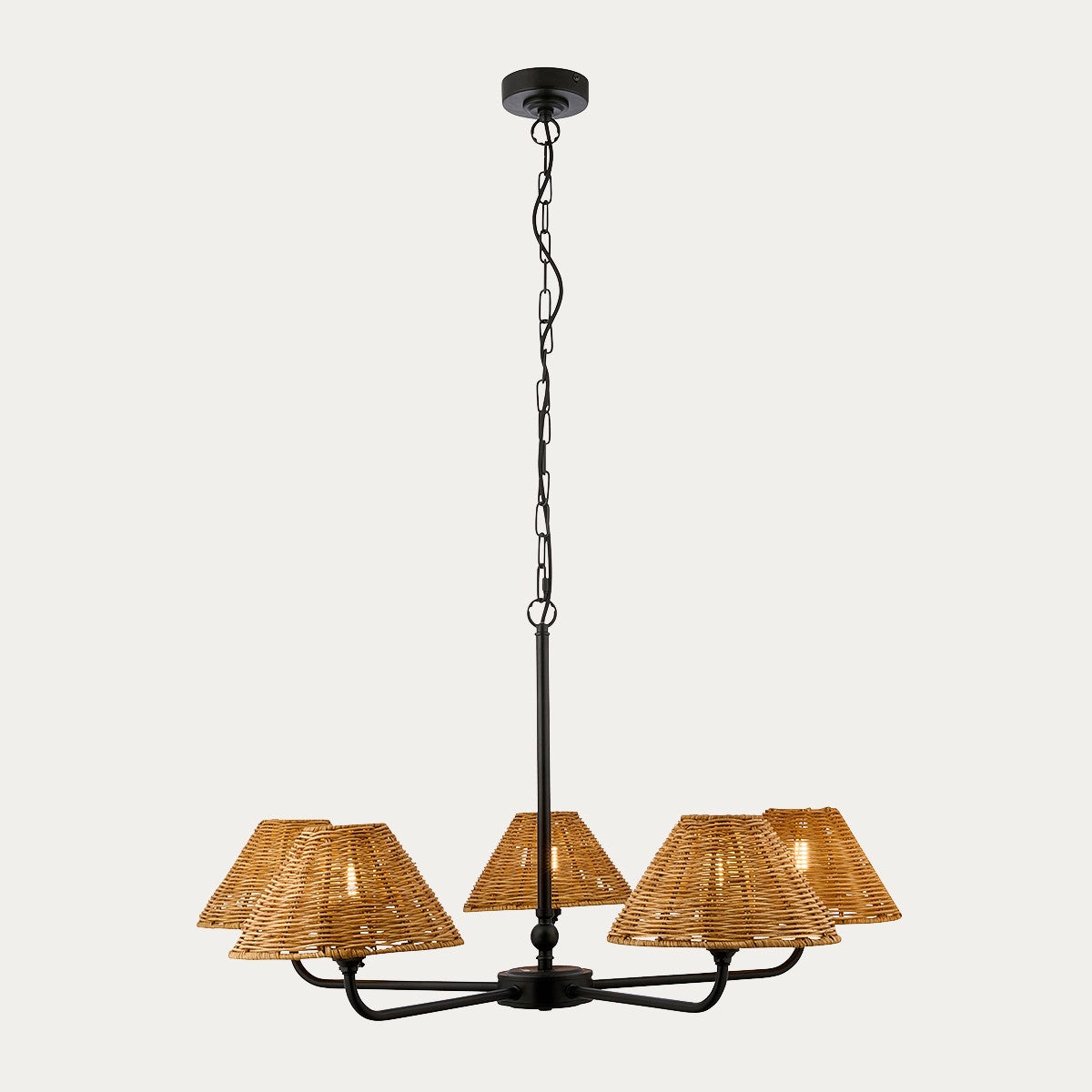 Matt Black & Dark Rattan